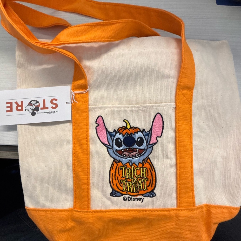 Disney Orange and Cream Stitch Trick or Treat Tote